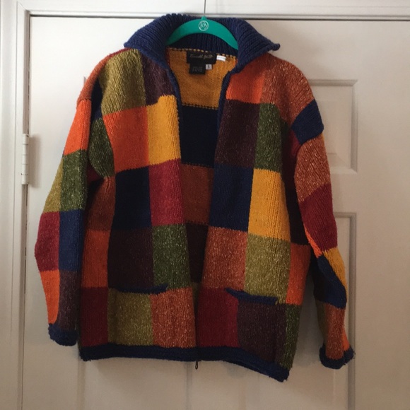 Invisible World patchwork cardigan sweater - Picture 2 of 3